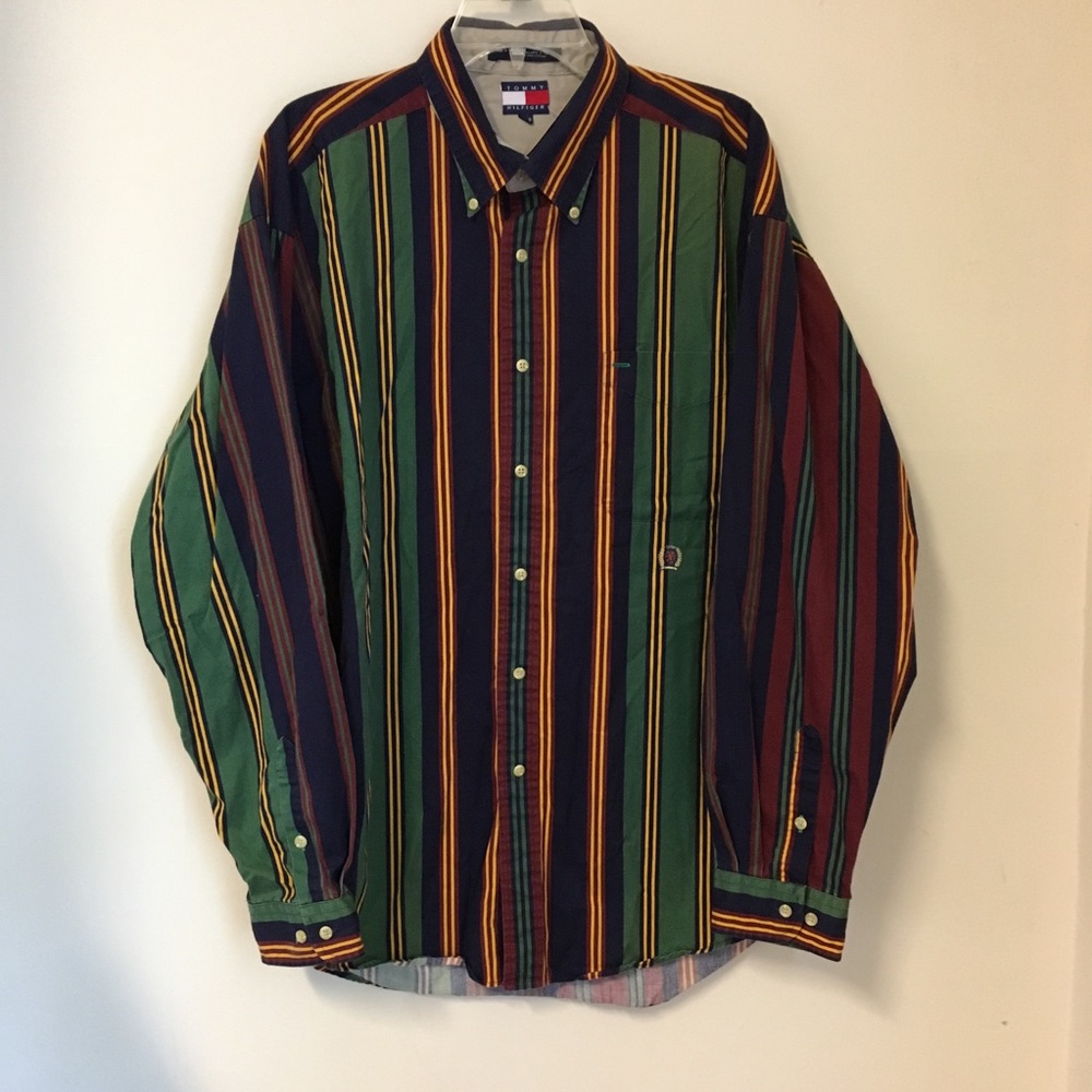 Vintage Tommy Hilfiger button down -bold &!classy